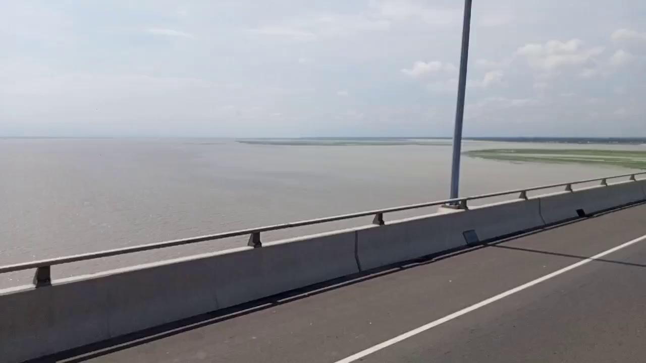 Padma Bridge middle point with Full padma River view.