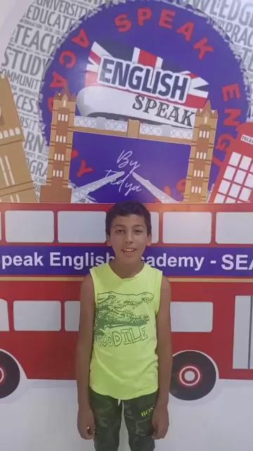 Our smiling boy Ayoub introducing himself in English
..