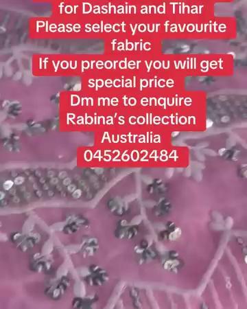 Hi If you are looking for kurtha, saree and other cultural accessories,everything on sale start kurthi tops $19, 3pcs kurtha set $29, pure cotton kurtha $49 and many more
Click on Rabina’s Collection