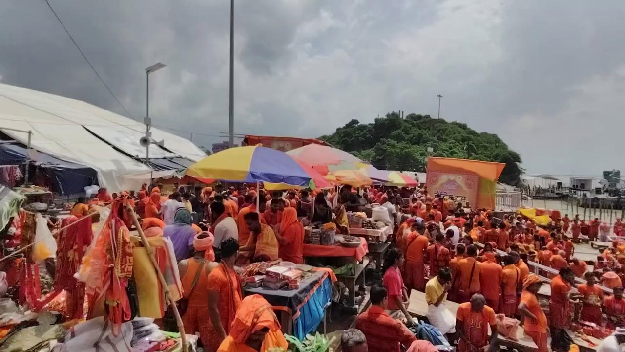 सुल्तानगंज नमामि गंगा घाट में भक्तो का जनसैलाब| Sultanganj to Deoghar bolbam yatra 2024|Shravni mela