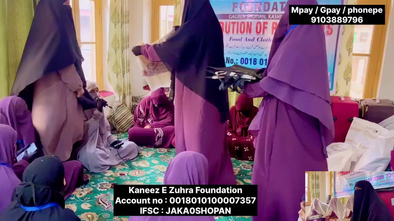 Pleaae share
plz.spport congrats
First Mass Marriage Held at Kaneez E Zuhra Foundation Trust Gagren Shopian
Alhumdulillah
Account No : 0018010100007357
MPay / GPay : ￼⁨091038 89796⁩