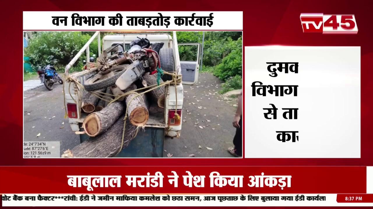 Dumka News: वन विभाग की ओर से ताबड़तोड़ कार्रवाई, अवैध रूप से परिवहन करते हुए लकड़ी लोड मोटरसाइकिल जप्त