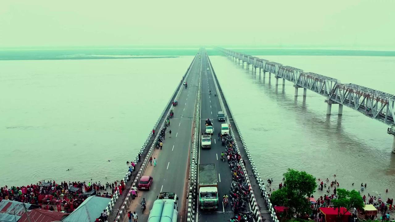 Kosi bridge supaul Drone view | DJI mini2se