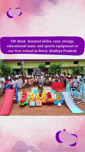 We are thankful to theofficialsbi for their generous donation of educational mats, swings, and sports equipment to our free school in Betul, Madhya Pradesh!
The children are so happy to have new ways to learn and play.