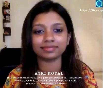 Atri Kotal - on her splendid move to Mumbai, being awarded the prestigious Sangeet Natak Akademi Scholarship, Sugam Sangeet, winning the Khazana Ghazal festival Talent Hunt 7th edition - Mumbai, while continuing her teaching & LIVE performance endeavours
