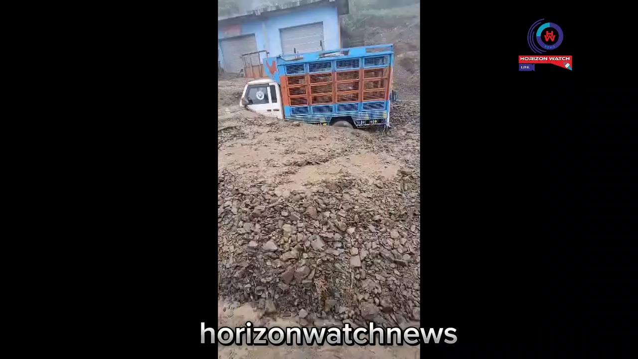 Budahl to ramban road block at chassana due to landslide and one vehicle depth down in this landslide