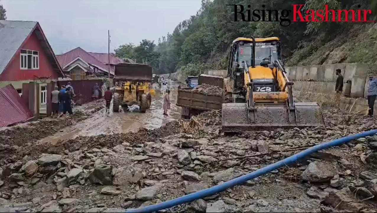 Massive damage reported in Padabal Kaw Cherwan and its surrounding areas if Kangan in Central Kashmir's Ganderbal district after cloud burst hit the area