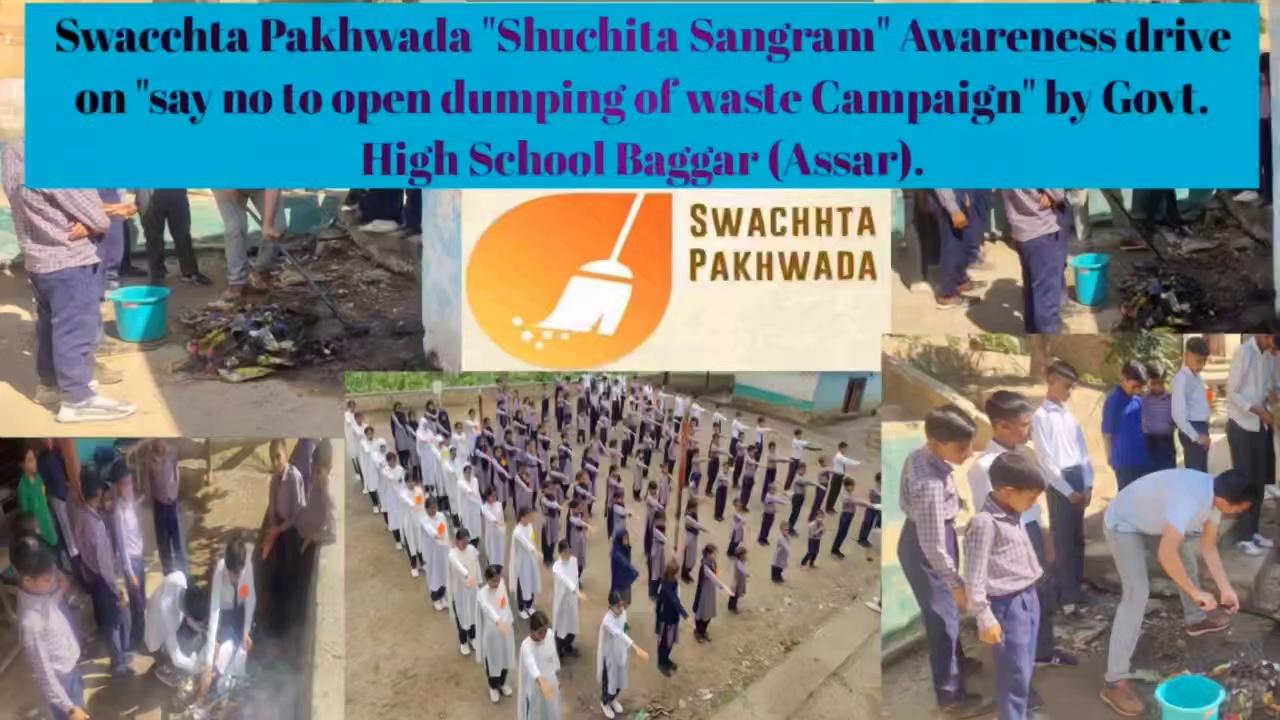 Day 2 Swachhata Pakhwada "Shuchita Sangram"2024.
Doda August 02-Drive on Say no to open dumping waste organised by Govt.High School Baggar Zone Assar.