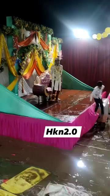 Groom enjoying rain at kings palace guddi malkapur