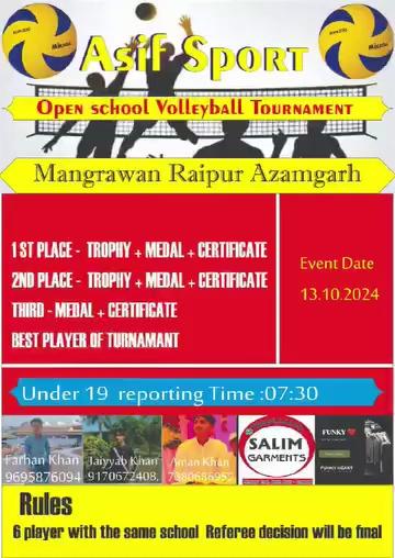 13/10/2024 _ Up coming open school volleyball tournament MANGRAWAN RAIPUR AZAMGARH