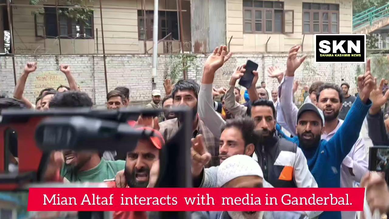 Mian Altaf interacts with media in Ganderbal.