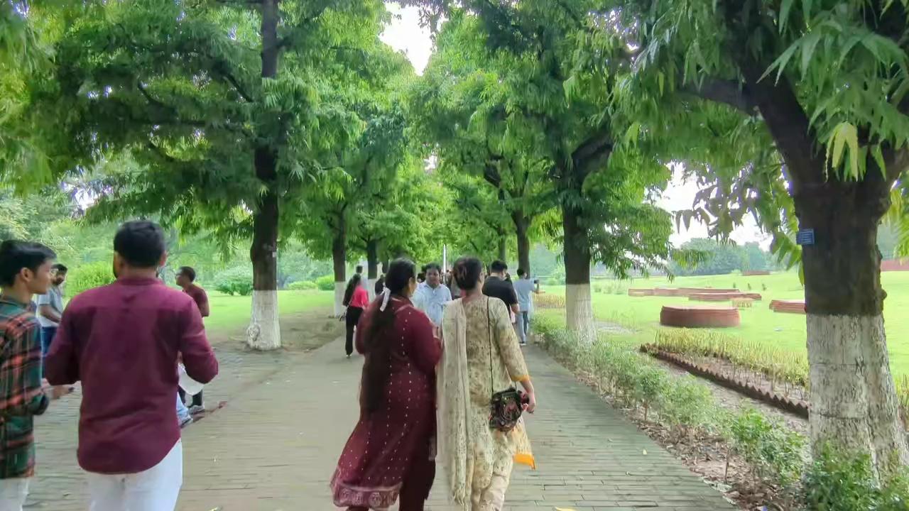 The field trip to the ancient Nalanda Mahavihara, Ragir, Bihar State, India.