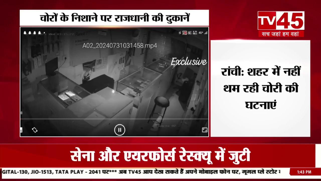 Ranchi News: शहर में नहीं थम रही चोरी की घटनाएं, बीजेपी कार्यालय के सामने आनंद मोबाईल दुकान में हुई चोरी