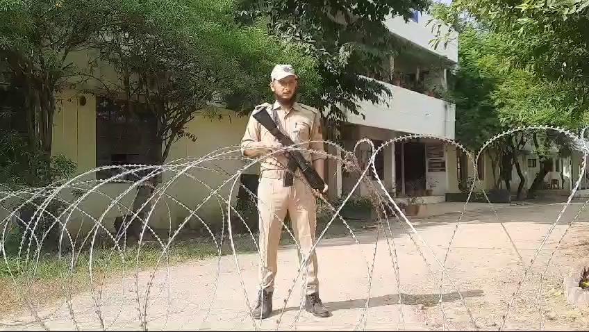 Udhampur police tightened security across Udhampur district in Jammu and Kashmir