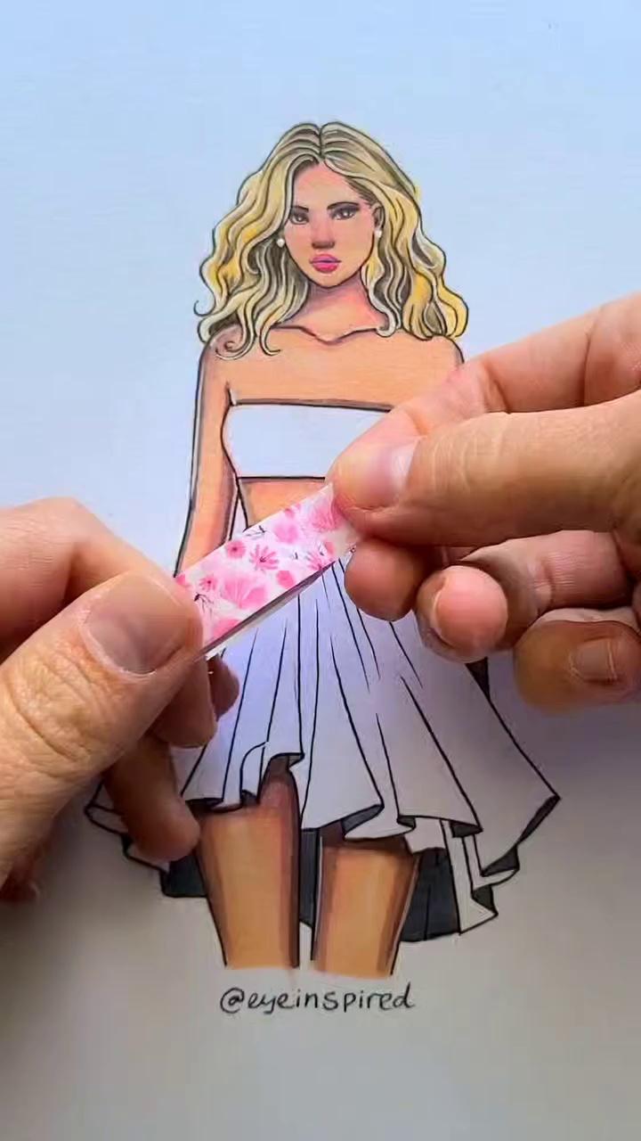 Fashion Design
made using Washi Tape and Paper Flowers --> Share with an artist you know