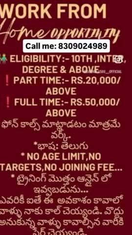 work from home job opportunity interested people contact me 8309024989.