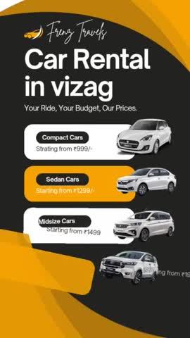 🔥🚗✨ We Provide Some of the Exclusive Muv Cars on Rent Visakhapatnam. Luxury and Compact SUV cars on rent. Low budget Car Rental , Frenz Travels provides an easy way to your destination  📍✨