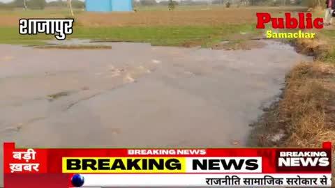 Shajapur नर्मदा परियोजना लिंक की लाइन फूटने से किसान की सात बीघा फसल चौपट