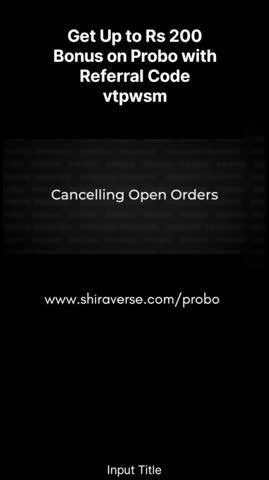 Cancelling Open Orders on Probo! Share your opinions, earn rewards! Use my code vtpwsm for up to Rs 200 bonus. Download here: Probo #ProboCourse #ProboRefferalCode #Probo #Shiraverse
https://www.shiraverse.com/probo