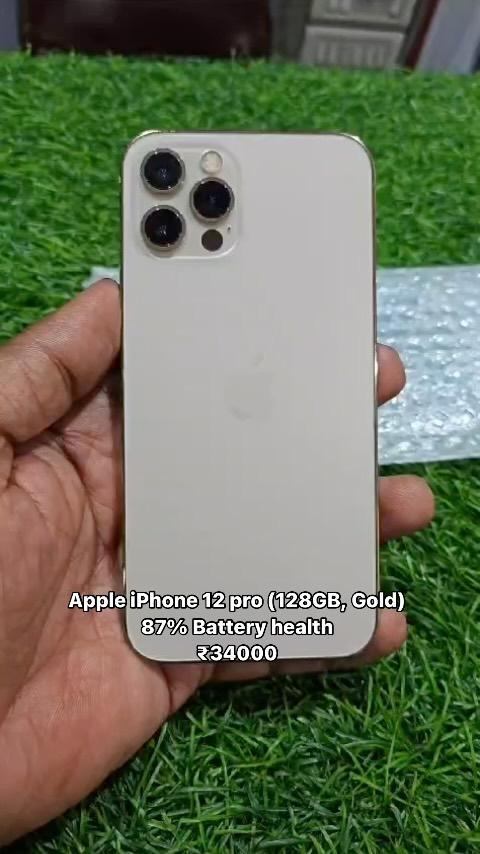 Apple Iphone 12 pro Gold 128 Gb 87% Battery  Health Condition 100% Top Device With bil And Cable