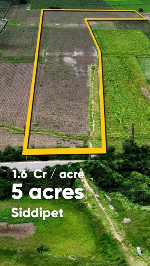 5.5 acres | ₹ 1.6 Cr per acre | next to Kondapochamma Reservoir 

Preliminarily verified by 1acre.in ✔️

📍 Property Specs 🗺️:

• Comes under the conservation zone
• 4 KM from Karimnagar Highway and 30 KM from Shamirpet ORR exit
• Access to 60 feet black top road
• Close to Kaveri seeds and Kaveri University
• Ideal for Agro-based industry

Interested? Get in touch with the owner now! 📞 +91  99086 00503 

💬 DM us for more queries on buying, selling, or partnerships 🤝