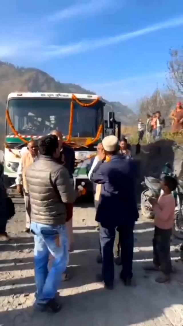 Hrtc kullu bhalyani baya Darka ropri bus opening After 77 years of independence