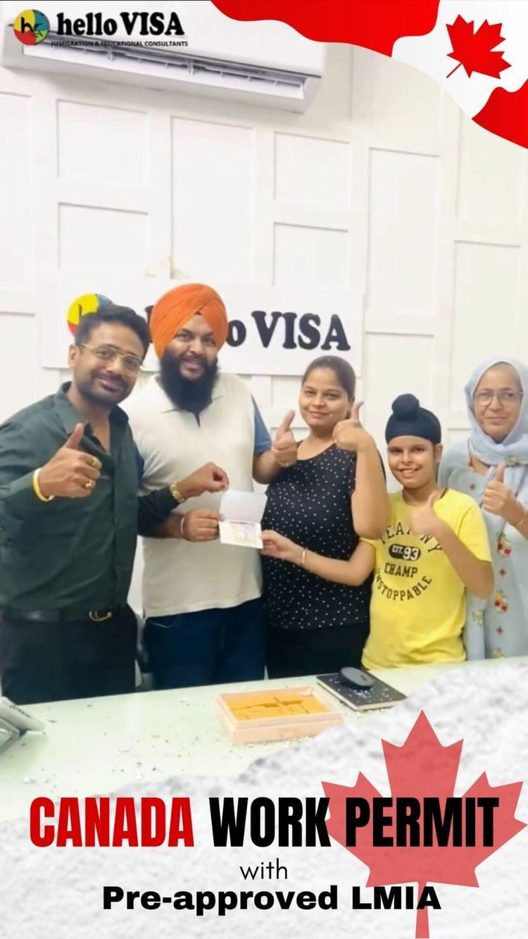 🎉 Huge Congratulations to Amanpreet Singh !🎉

Amanpreet just received his Canada Work Permit with a pre-approved LMIA, and we couldn’t be prouder to have helped him achieve this milestone
Here’s why you should consider HelloVisa for your journey too:

🔹 Seamless Process: With HelloVisa, Amanpreet got expert guidance from start to finish – and you can too!
🔹 Pre-approved LMIA Advantage: LMIA pre-approval means a smoother pathway for your Canada Work Permit, and HelloVisa specializes in making this happen!
🔹 Trusted Expertise: We’ve helped hundreds reach Canada, with personalized support every step of the way
Ready for Canada? Join HelloVisa and let’s get you closer to your dream!
📞 Call Now: 9082888887
📧 Email: infohellovisa.net 
🌐 Website: www.hellovisa.net
📍 Visit Our Office: 1133A/19A, B9 Kartar Nagar,Ambala City, Haryana, India 134003