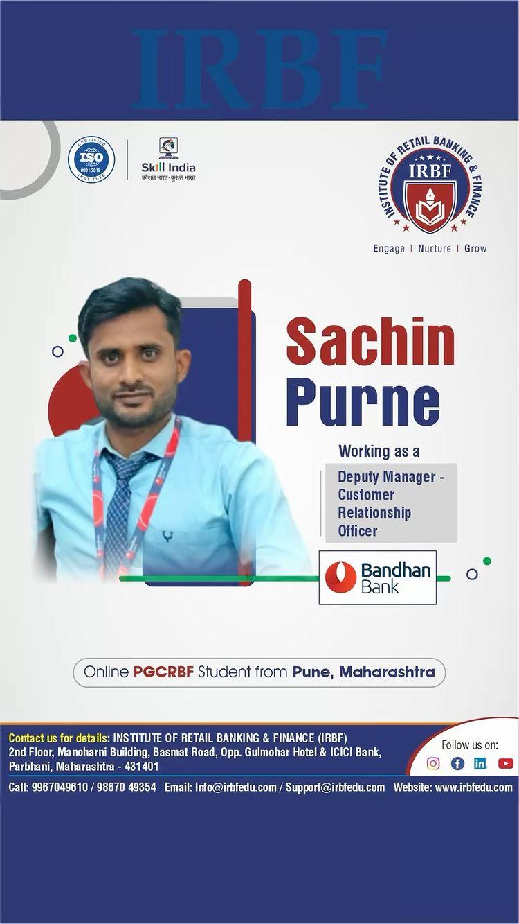 With determination and the right guidance from IRBF, Sachin fulfilled his dream of a Banking career
Today, he serves as an Deputy Manager at Bandhan Bank in Pune
Want to follow in his footsteps? “Call” now on below Number ! 👇

Please call 📞 9967049610 for enquiring about IRBF Training program
or Visit our website - www.irbfedu.com

Why Choose IRBF?

✅ 45 Days-Professional Certificate Programme in Retail Banking & Finance
✅ Learn from Industry Experts
✅ Post Placement Mentorship
✅ 100% Placement Assistance
Enroll today! 📚

#careersuccess #placement #banking #placement #retailbanking #Sambhajinagar #traininginstitute #bankexams #bankexamcoaching #irbf #parbhani #Latur #Nanded #Beed #Hingoli #Nagpur #Pune #Thane #NaviMumbai #Mumbai #Jalana #maharashtra purne_sachin22