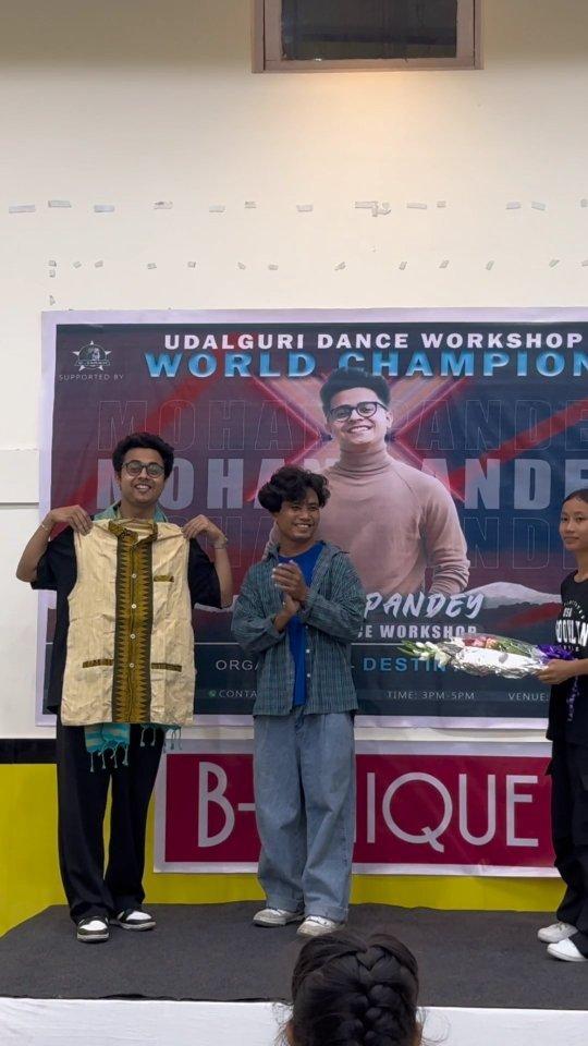 Hello Everyone 👋🏻 😍
I want to Thankyou So much each and everyone to our special guests, Parents,teachers and friends for supporting Us and for attending the dance workshop and making this event successful 💯and Memorable ❤️
I hope you all learnt alot of new things from  the Workshop and now  keep practicing ,keep dancing ,Never stop smiling 😊 and May God bless you all 😇
see you then in next  event 🙌🏻
With regards 
  Man Manoj 💫
 Destiny dance world ❤️ Udalguri