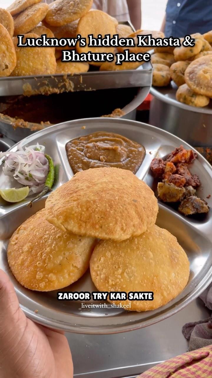 Hidden gem for Khasta & Bhature 🤤

✨Follow liveitwith_shakeel for more✨

📍Location - Shree Durga Khasta Bhandaar, Husainganj Chauraha, Opp Metro Station Gate No
2 
🤤Ratings - 4.5/5
⏱️ 7:00 AM - 3:30 PM
💰 ₹30/-

 Hey foodies! Today, I’m taking you to a hidden gem in Lucknow that you absolutely can’t miss—Shree Durga Khasta Bhandar! If you’re a fan of khasta, this place is basically heaven on earth!

Now, let me tell you about their khasta
For just ₹30 for two, you get this flaky, crispy goodness served up with a side of matar and your choice of spicy or less spicy aloo
Trust me, it’s the perfect combo to kickstart your day or satisfy that snack craving!

But wait, there’s more! They’ve got bhature, poori, and even bara on the menu
Seriously, it’s like a little feast waiting for you
The flavors are so authentic; it feels like home-cooked comfort food but with that street food vibe we all love
And the best part? You won’t break the bank here! For just a couple of bucks, you can indulge in some of the best khasta in town
It’s super affordable and absolutely delicious—what more could you ask for?

So if you’re wandering around Lucknow and looking for a tasty bite, make sure to stop by Shree Durga Khasta Bhandar
You won’t regret it! Grab your friends, share some khasta, and bask in the deliciousness together
Trust me, once you try it, you’ll be coming back for more!

#khasta #khaste #kachori #breakfast #food #foodporn #foodie #musttry #newplace #hiddengem #cholebhature #instadaily #instafood #instagood #explore #trending #viral #goodfood #affordable #lucknow 

Food, Breakfast Options, Khasta Kachori, Khasta, Must Try, Lucknow, Breakfast, Bhature, Chole Bhature, Poori Sabji