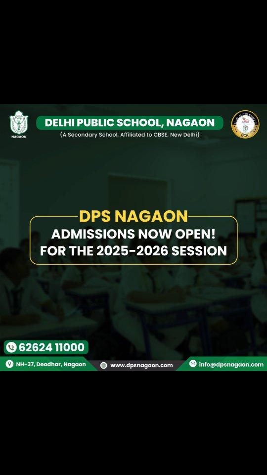 Ready to build a future filled with possibilities?🚀 Join us for the 2025-2026 session and shape your child’s journey at #DPSNagaon
We instill a sense of duty and care for society, empowering students to make a difference and contribute to the world with compassion and integrity
Admissions Now Open! 📝 Apply Today!