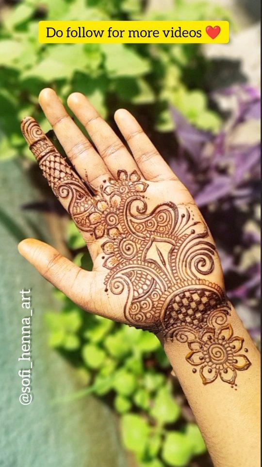 Simple Design #3 💫 Arabic mehendi design sofi_henna_art ✅ Follow for more videos ❤️