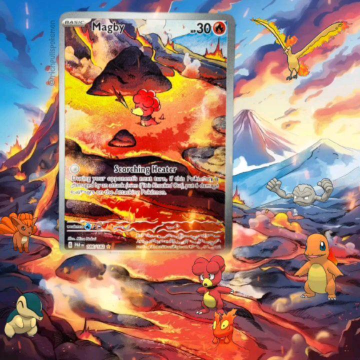 🔥Magby's Firey Volcano🔥
It may be close to winter, but that doesn't mean I can't post fire Pokemon to keep warm! 🔥🔥 This is a fantastic card that I was not able to pull, so I had to buy it because I just love it so much! ✨️ Magby looks very comfortable! I wish I could join him
wait
no I don't, I'd melt!!! 😅🔥🔥
Don't forget to swipe ➡️ to see 'em all!
✨️✨️✨️✨️✨️
✨️✨️✨️✨️
✨️✨️✨️
✨️✨️
✨️
🏷: