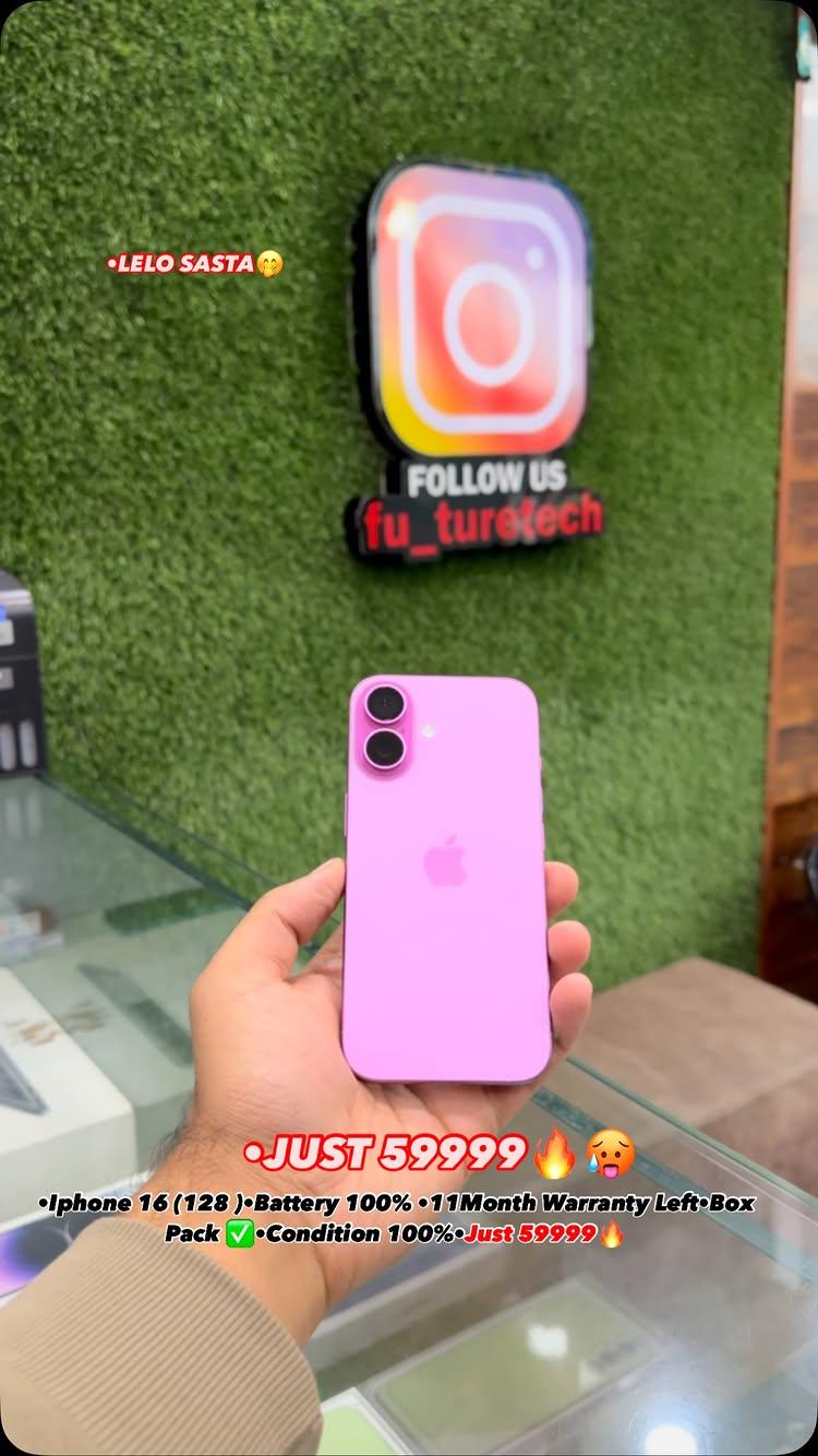 •Just 59999🚨
•Iphone 16 (128 )•Battery 100% •11Month Warranty Left•Box Pack ✅•Condition 100%•Just 59999🔥

📍Sanatnagar Chowkh Near Jk Bank📍
💳Credit Card Emi available 💳
<For booking related queries>
📞9541414003📞 

•We deal in Used/sealed Phones !! •Exchange offer also available !!

fu_turetech ,fu_turetech_