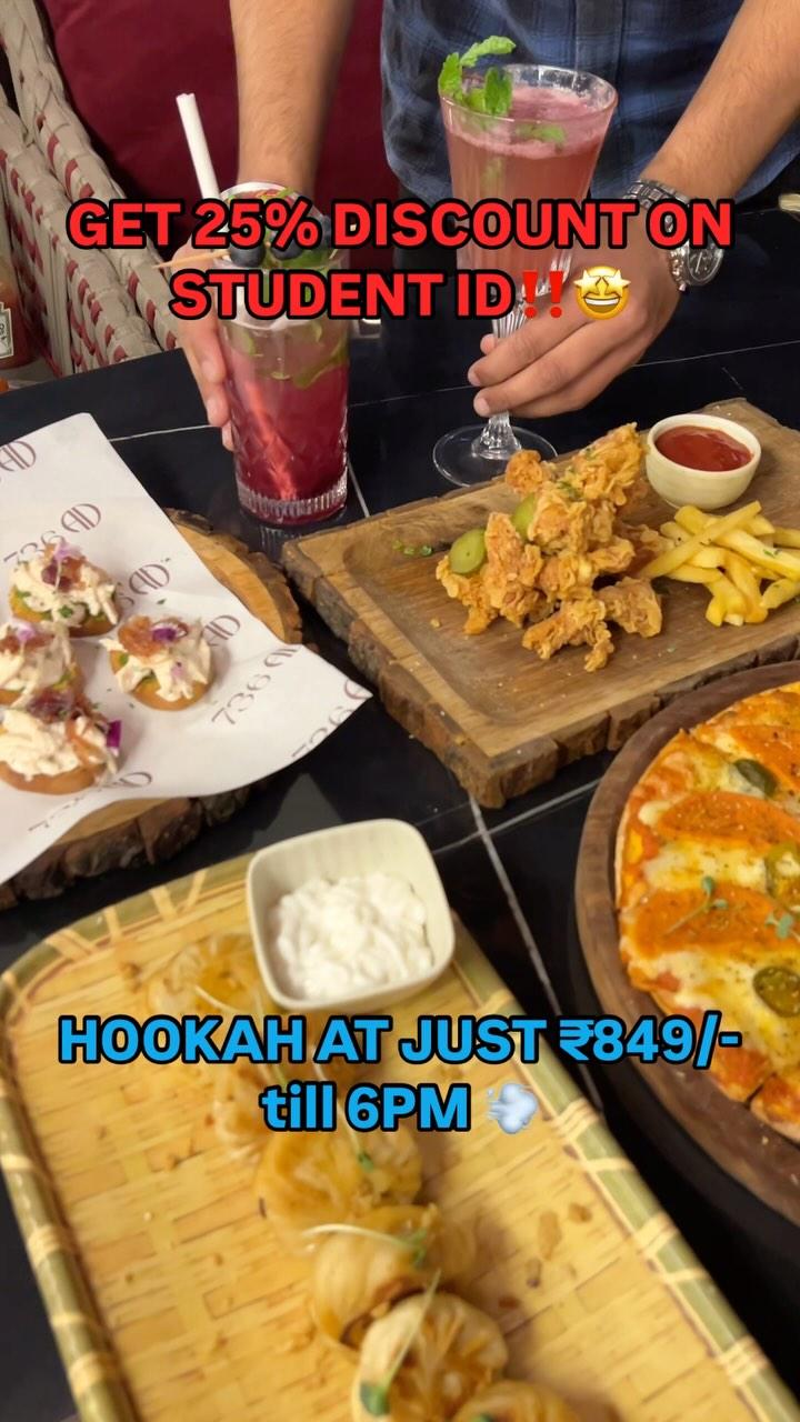 25% DISCOUNT ON ANY STUDENT ID🤩 HOOKAH at JUST ₹849/- ( available till 6pm) 🤩 with beautiful decor, inviting ambiance and delectable food  736adcafe is a perfect hangout spot in North Delhi
student discount, north campus, hookah , sheesha , rooftop cafe , cafes in delhi, north delhi restaurant)