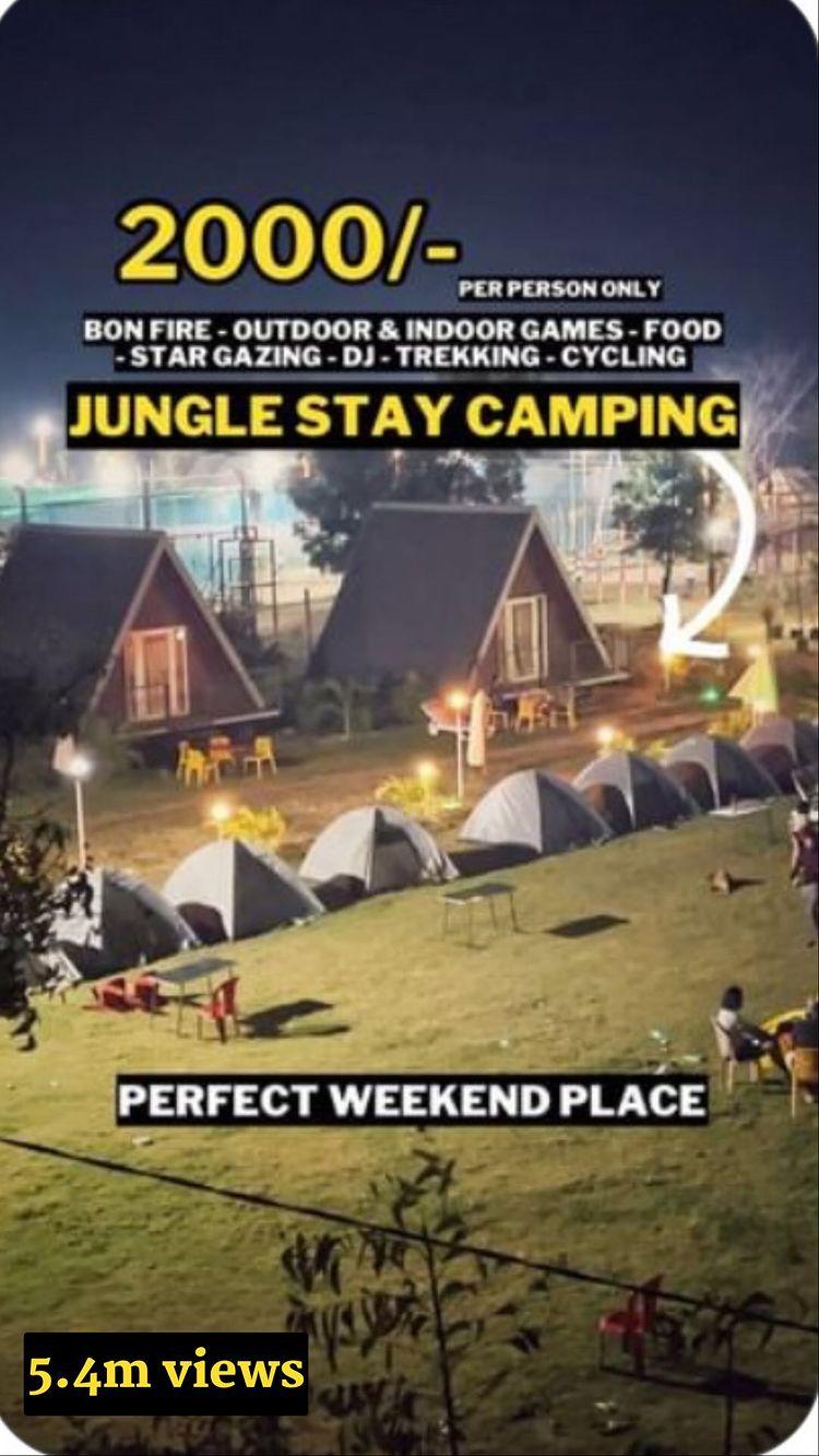 For Booking ☎️ 9959974520

🚨Hyderabads Largest Campsite🚨

📍Ananthagiri Hills, Vikarabad

Please DM for exact location 

👉Highlights 
- 4pm - Check In
- Huge Parking
- Tea & Snacks
- Horse ride (Extra)
- ⁠Bullcart ride
- OUTDOOR GAMES
- ⁠Box Cricket
- ⁠Badminton
- ⁠Volleyball Ball
- ⁠Rope Course
- INDOOR GAMES 
- ⁠Carroms
- ⁠Table Tennis
- Cycling
- ⁠Trekking - Sunset View
- ⁠Hollywood & Bollywood Music
- ⁠Live Screening cricket matches
- ⁠Telescope - Solar Observations
- ⁠Dinner (Veg & Non-veg)
- ⁠TENT STAY
- ⁠Live BBQ (Extra)
- ⁠LIQUOR you can get
Should Purchase in Vikarabad only)
- Fully Secured with BOUNCERS
- ⁠Camp Fire 🔥 
- ⁠Trekking - Sunset & Sun rise View
- ⁠Breakfast (2 varieties)
- 11am Checkout

- Price 
- ⁠Adult - 2000/-
- ⁠Kids below 5 free
- ⁠Kids 5-12yrs 1000/-

For Pictures : 

https://www.behance.net/gallery/201290751/Jungle-Stay-Camping-For-Booking-9959974520

For Reservations Contact : 
- Sriraj ☎️ 9959974520