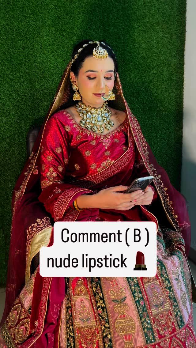 Comment which lipstick do you like ?
Booking open 2024 - 2025 book your special day with shree_makeovers20 
Mua - mua_aditi__ 
Model - ruhijoshi.16 
Lehnga Jwlry- the_rental__