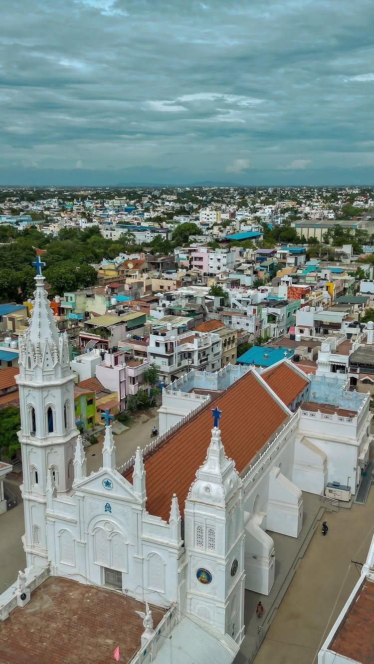 Do you know this Dutch style 16th century church in Tuticorin (aka) Thoothukudi
Panimaya Matha kovil (a) Our lady of snows church, Thoothukudi
shotondji #djimini3pro djiglobal djiindia.official 

Thoothukudi is also famous for its biggest Christmas carnival that occurs on the Christmas Eve which attracts locals and tourists alike