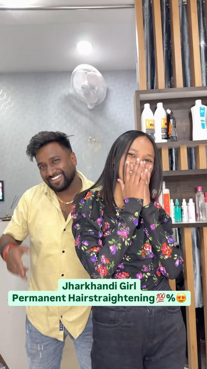 Jharkhandi Girl Permanent Hairstraightening💯%😎🤩🔥…
hair_artist_bittu5871 natraj_family_sallon 
: