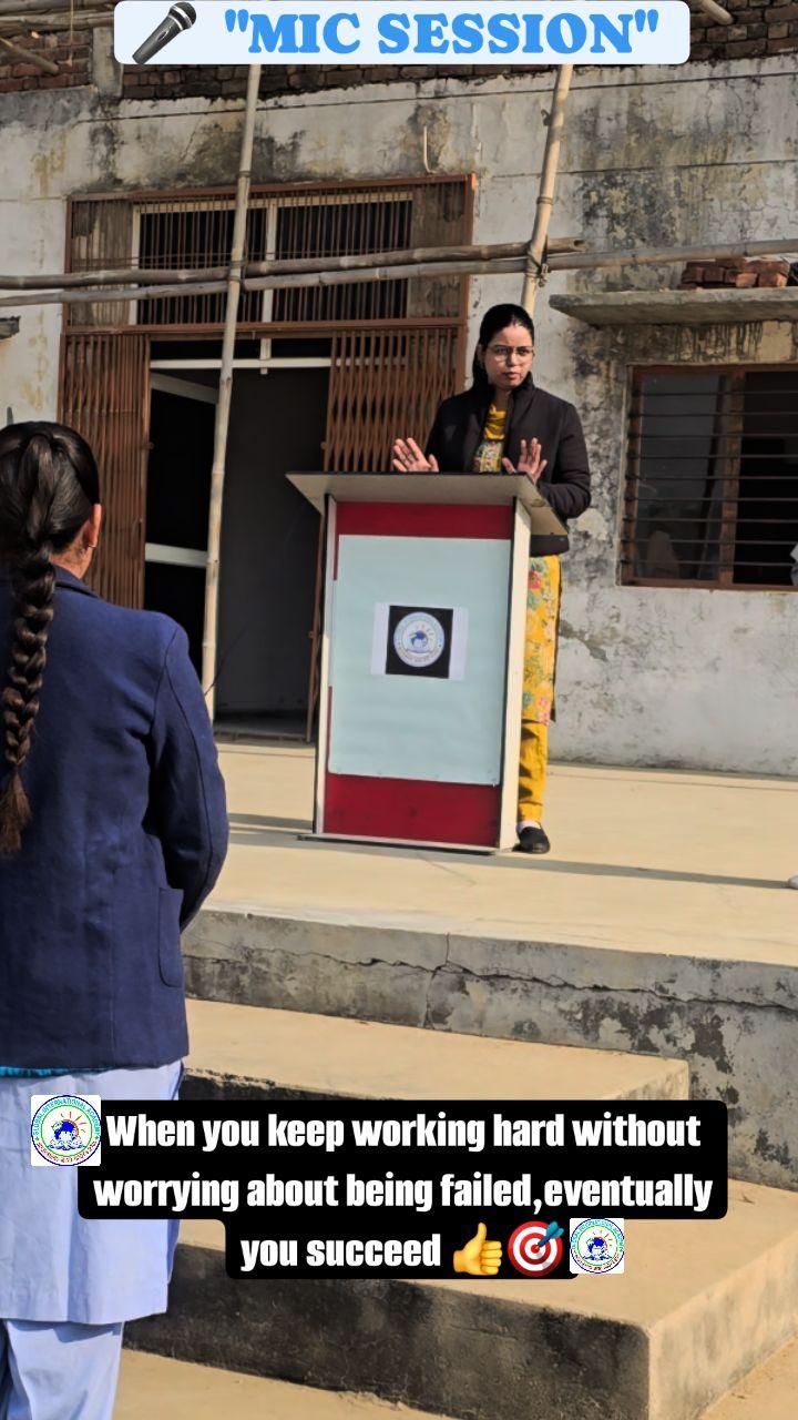 MIC 🎤 SKILL DEVELOPMENT "SESSION " AT GLOBAL INTERNATIONAL ACADEMY BHOWAPUR,HAPUR 
“You can speak well if your tongue can deliver the message of your heart