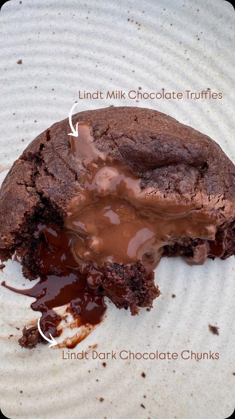 Freshly baked, still warm and loaded with Lindt goodness