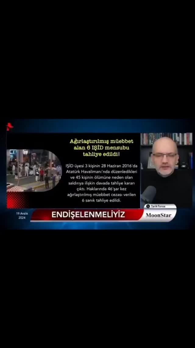 Gazeteci tariktoros: 

“Ağırlaştırılmış müebbet alan 6 İŞİD mensubu serbest bırakılırken bankadaki para hareketleri nedeniyle kendi halindeki insanları evlerinden topluyorlar, burada eli kanlı canileri bırakıyorlar