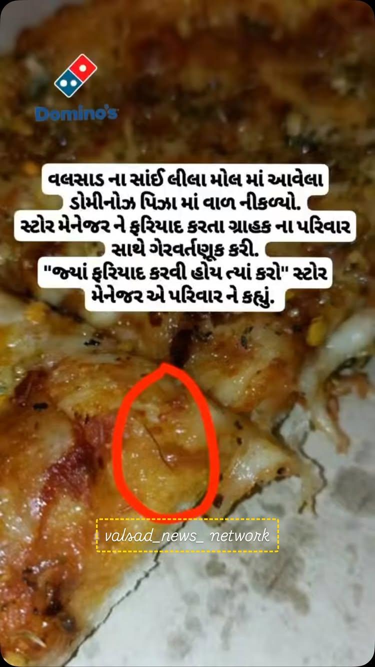 dominos_india Manager's
Misbehave with family on xmas for complaining for human hair in Pizza at Dominos store at Sai leela Mall, Valsad