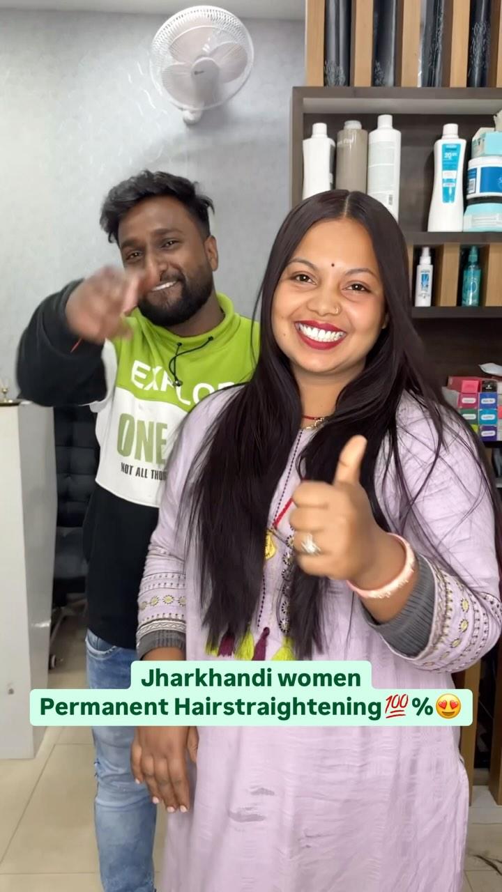 Jharkhandi Women Permanent Hairstraightening💯%🤩🔥…
hair_artist_bittu5871 natraj_family_sallon 
: