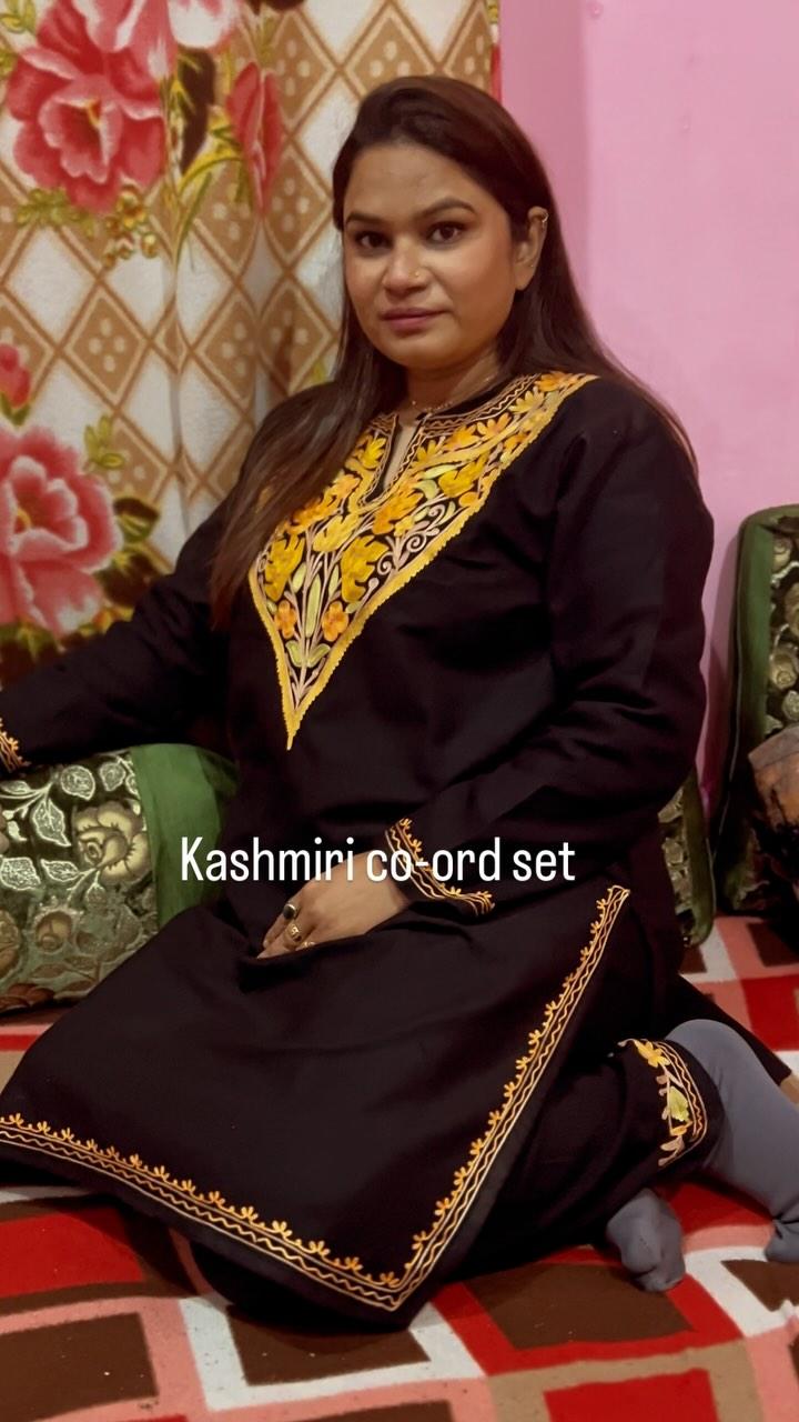 Kashmiri women aari work co-ord set