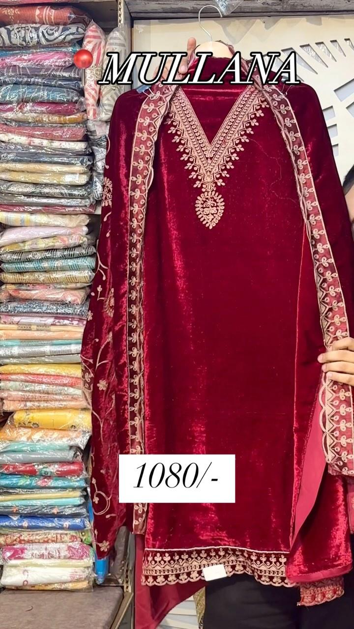 📍NEW VARIETY CLOTH HOUSE,MAIN MARKET,MULLANA(AMBALA)

Top:-Pure Glass Velvet With Heavy Kashmiri Thread work

Bottom:-Plain Glass Velvet

Stole:-Pure Glass Velvet With Heavy Kashmiri Thread Work and Scalping Work

Price:-1080/- + Shipping Charges