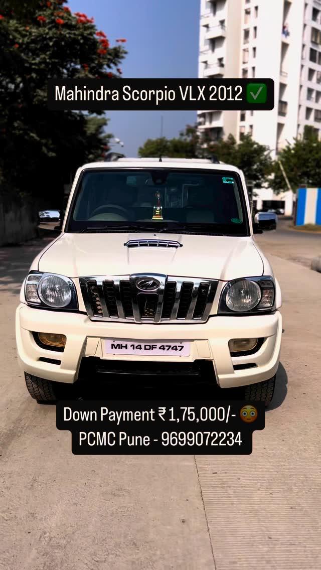 Mahindra Scorpio VLX Diesel 2012 MHwalk strong Engine ✅Price ₹ 5,25,000/- 1st Owner Run 110000km 
Insurance End Non accident original body 
✅ABS EBD AIRBAGS steering controls Big sports Alloy wheels rear AC etc 
✅One day car delivery CIBIL 725+
✅All Maharashtra car loan
Pimpri Chinchwad Pune location 
WhatsApp or call- 9922756505/ 9022147693 / 8329896202 
-