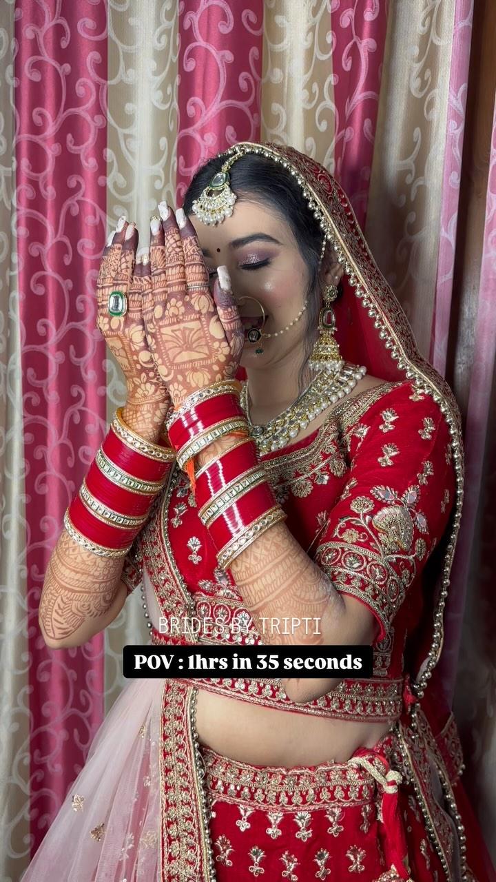 Bridal Beauty , tied with blooms💕✨
A dreamy bun adorned with baby’s breath and delicate red roses🌹
Because every bride deserves a fairytale moment!💕

I feel so happy after dolling up my brides
When they say they are feeling ever more beautiful & confident!💕✨ 

For any Queries Dm me!!💌✨

#bridalmakeup #bridalmakeupinhospital #bridal #2024bride #explore #exploremore #instagramreels #exploremore #lucknowmakeupartist #likesforlike #nanpara #bahraich #trend #nailextensions 

[MakeupArtist, Nail Extension , Bride of 2024 , Bridal Makeup , explorepage, Likesforlike, Nanpara , Bahraich , Lucknow ]