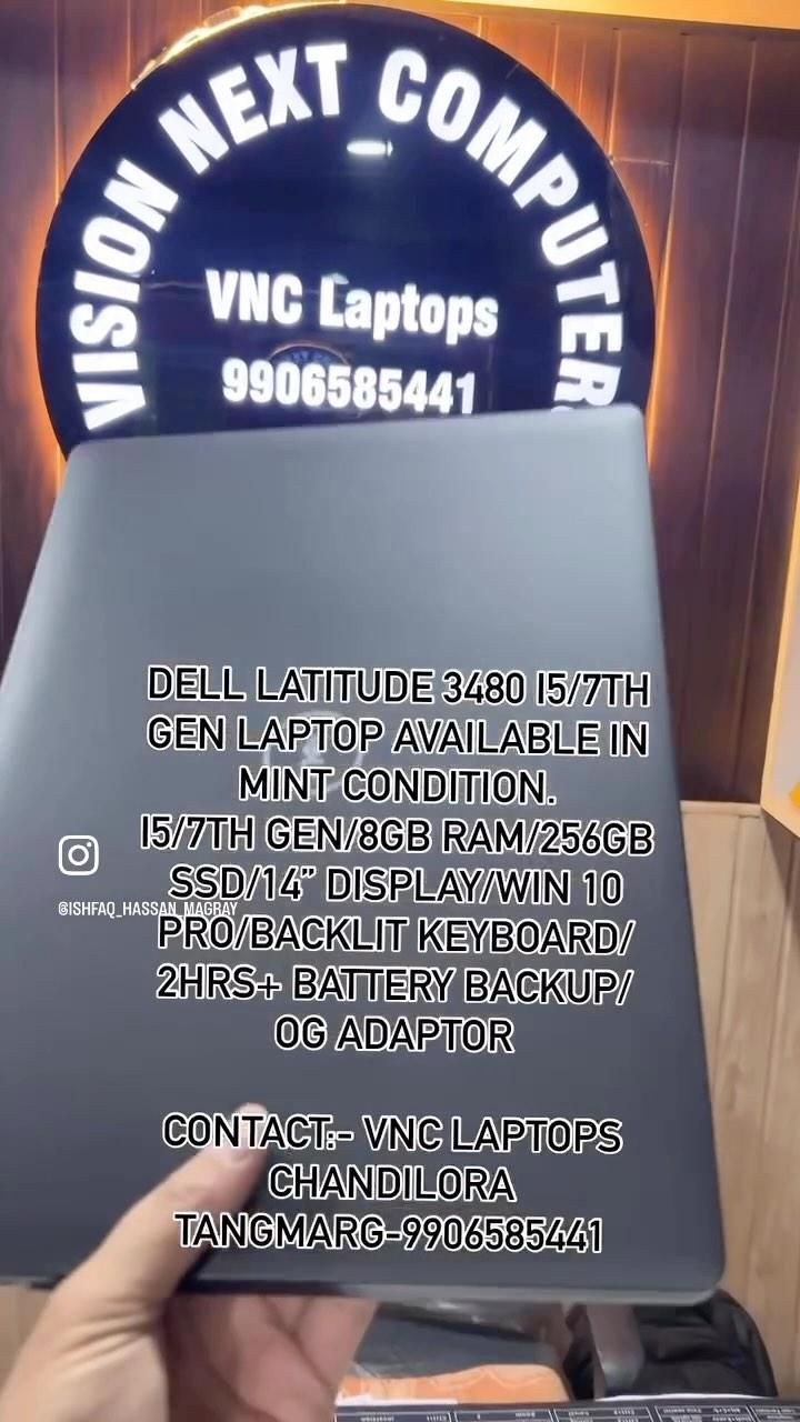 **Dell i5/7th Gen Laptop With SSD Available At Best Price*

⏭️Dell Latitude 3480
⏭️ Intel i5/7th Gen
⏭️ TurboBoost Processor
⏭️8GB RAM
⏭️256 GB SSD
⏭️14.1” Display
⏭️ Windows 10 Pro
⏭️Backlight Keyboard 
⏭️2Hrs+ Battery Backup
⏭️ Orginal Adaptor
⏭️A++++ Condition 

*👉Price is Best Than Rest*

Contact:
Vision Next Computers Chandilora Tangmarg
Mob
09906585441

🚚 Prepaid Home Delivery Facility Available