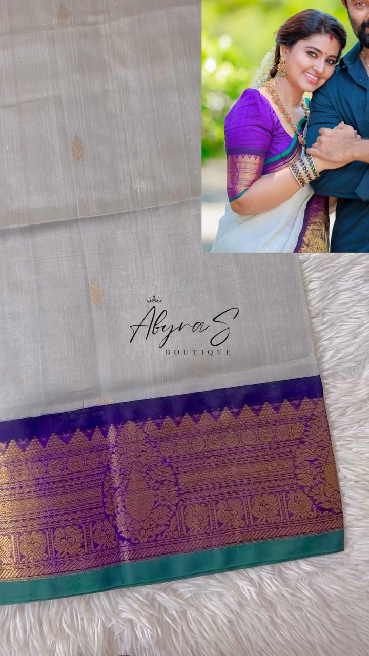 ▫️Kanchi Silk Cotton in grey with small buttas all over saree and beautiful thilagam & annapakshi designed border & pallu
Blouse & pallu in indigo shade
RM 380 - READYSTOCK

For orders & queries, kindly WhatsApp us  +6017-4500070 

**Color may slightly vary due to digital photography